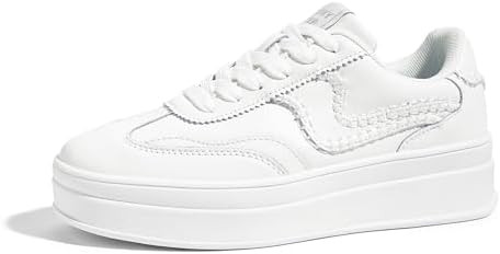 LUCKY STEP Women's Platform Fashion Sneakers Thick Sole Suede Faux Leather Classic Rubber Gum Sol... | Amazon (US)