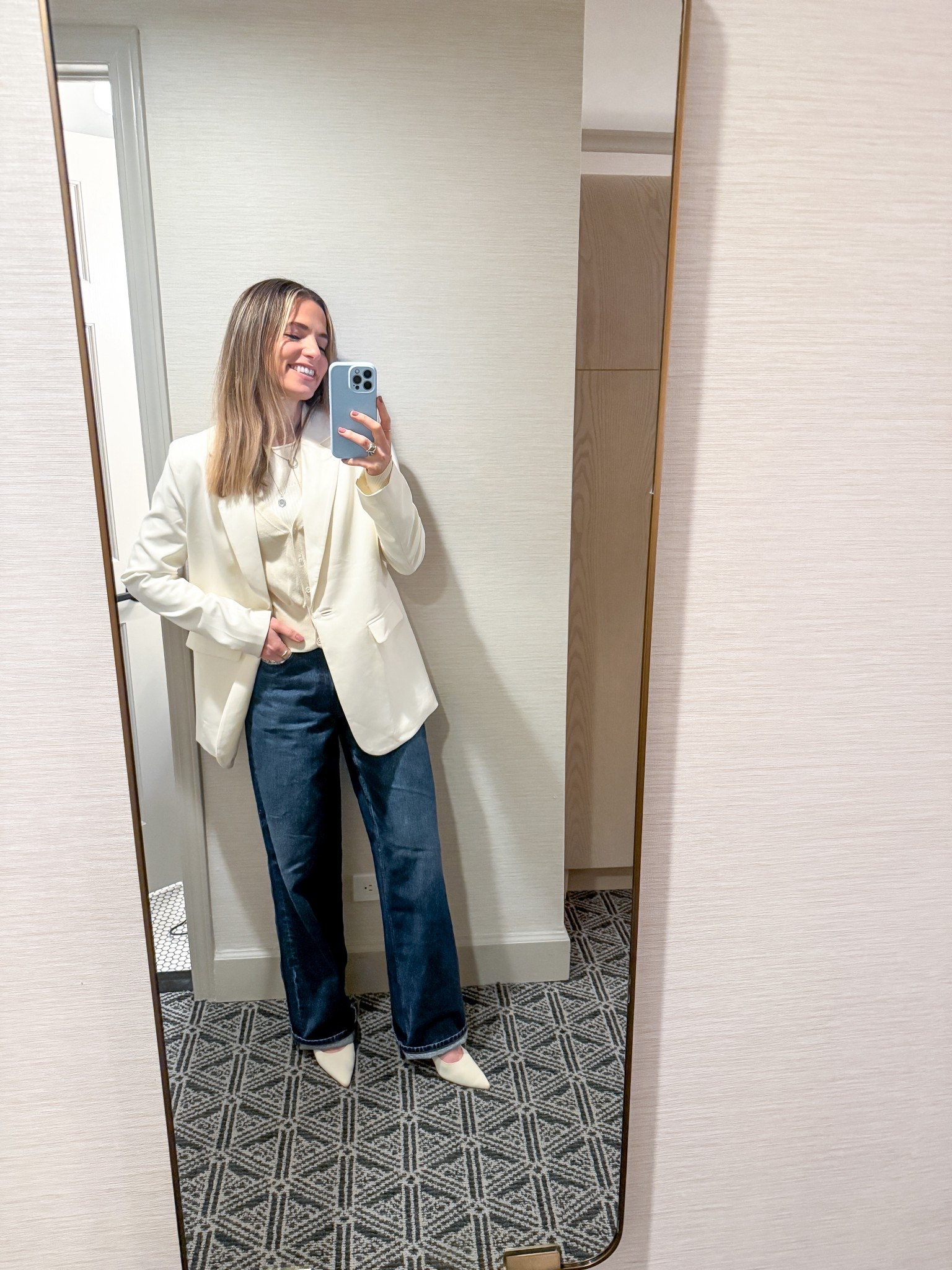 these are my go-to work jeans lately- they look very put together but are also super comfy. I’m wearing a size 25. they’re also great for work travel days too- comfy enough for an airplane ride. :) 

#LTKootd #LTKTravel #LTKWorkwear