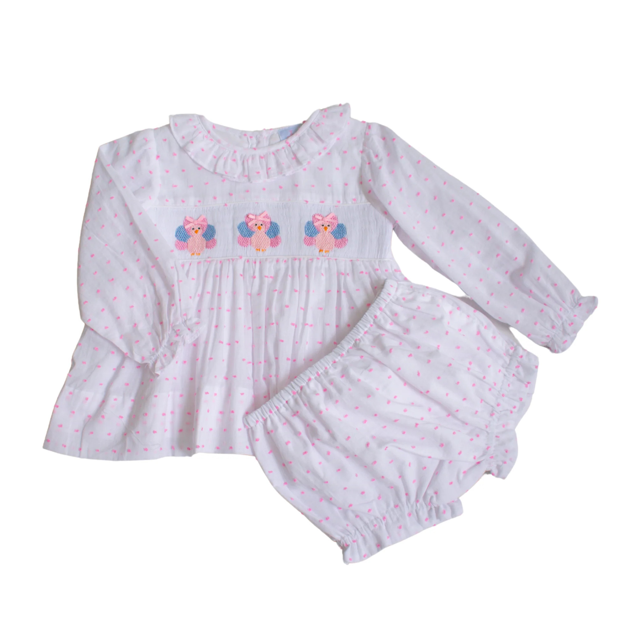 Tallulah Turkey Swiss Dot Diaper Set | Lillie & Lilah