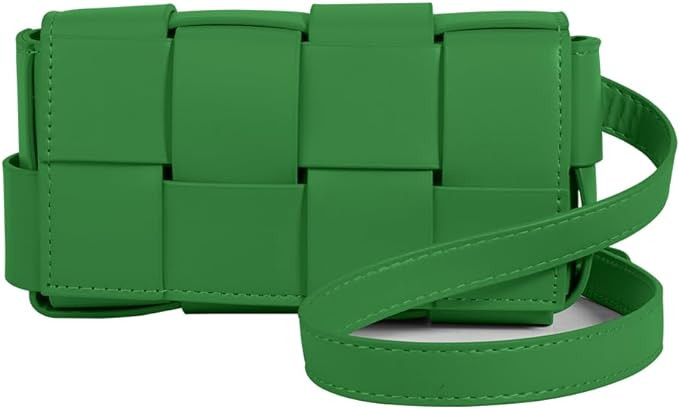 Gimue Mini Woven Purse Crossbody, Women's PU Leather Woven Small Square Bag, Fashion Waist Bag Co... | Amazon (US)