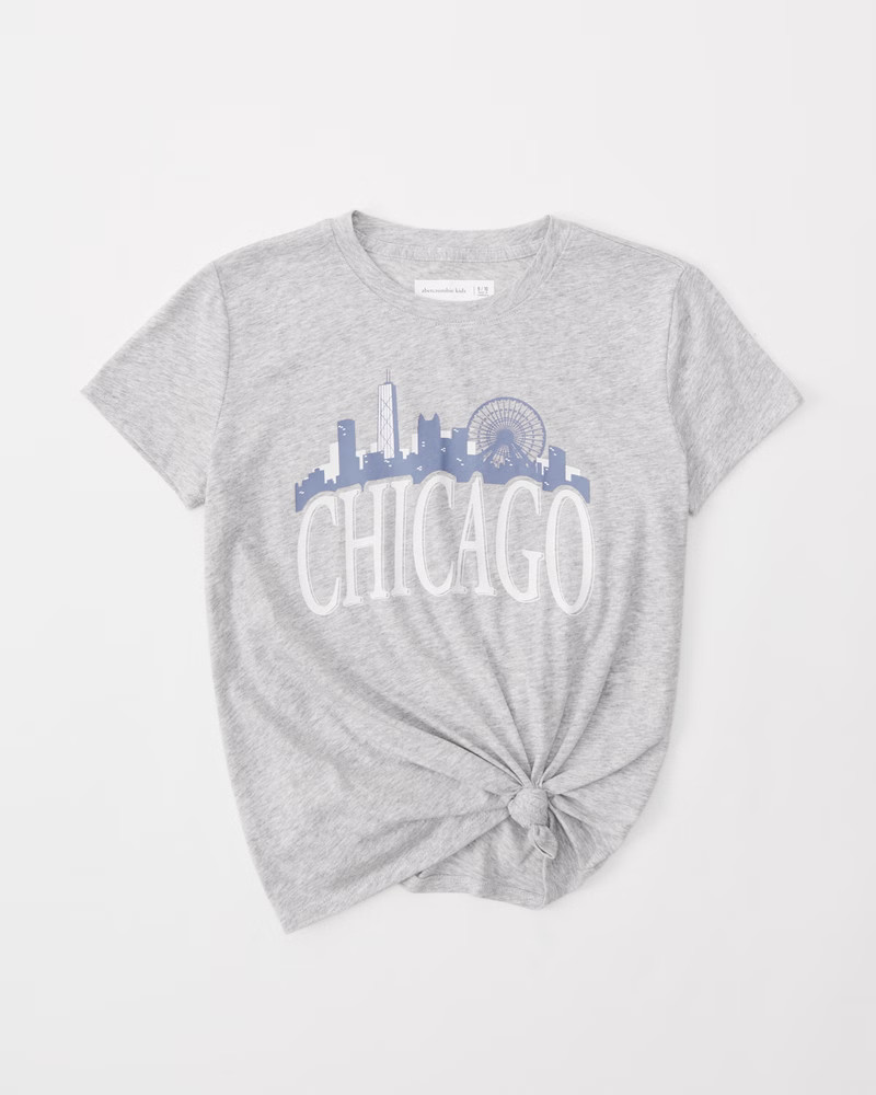 knot-front chicago graphic tee | Abercrombie & Fitch (US)