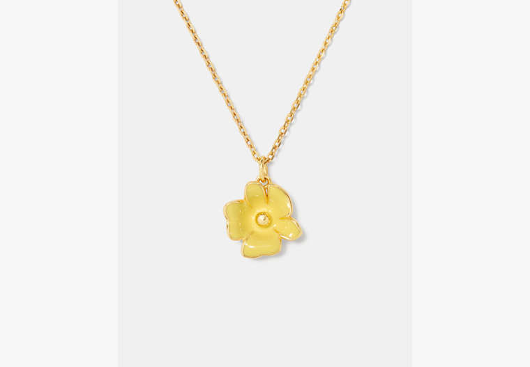Kate Spade Golden Bloom Flower Pendant, Yellow | Kate Spade Outlet