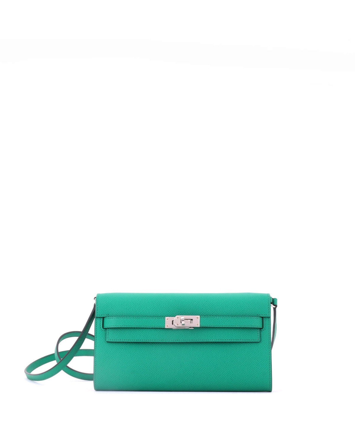 Pre-Owned HERMES Kelly To Go Wallet Epsom - Green | Macy's
