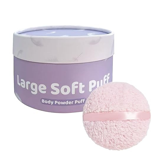 Powder Puff and Container, Large 6'' Body Powder Puff for Dusting Powder, Women Powder Puff with ... | Amazon (US)
