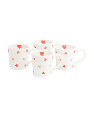 Set Of 4 Honey Love Heart Rustic Mugs | TJ Maxx