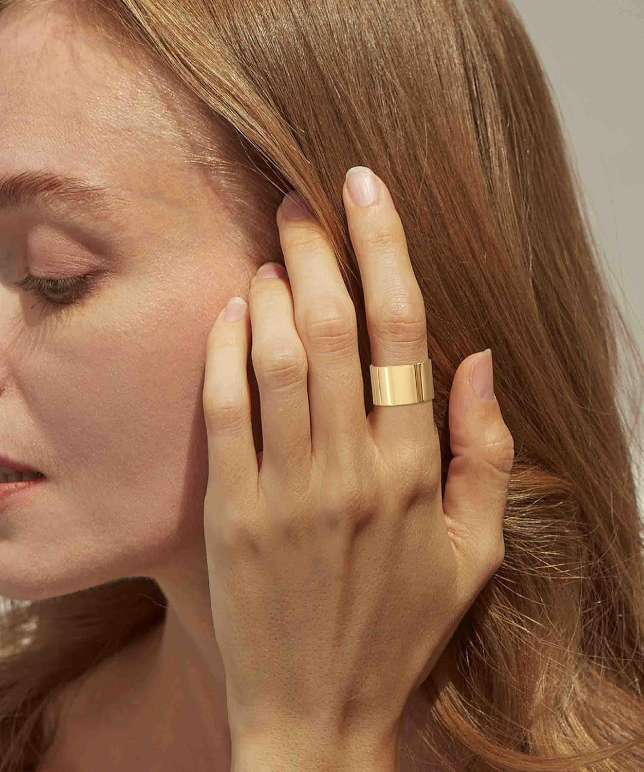 RLMOON 18K Gold or Silver Plated Wide Band Rings 12MM Thumb Ring for Women Men Thick Simple Plain... | Amazon (US)