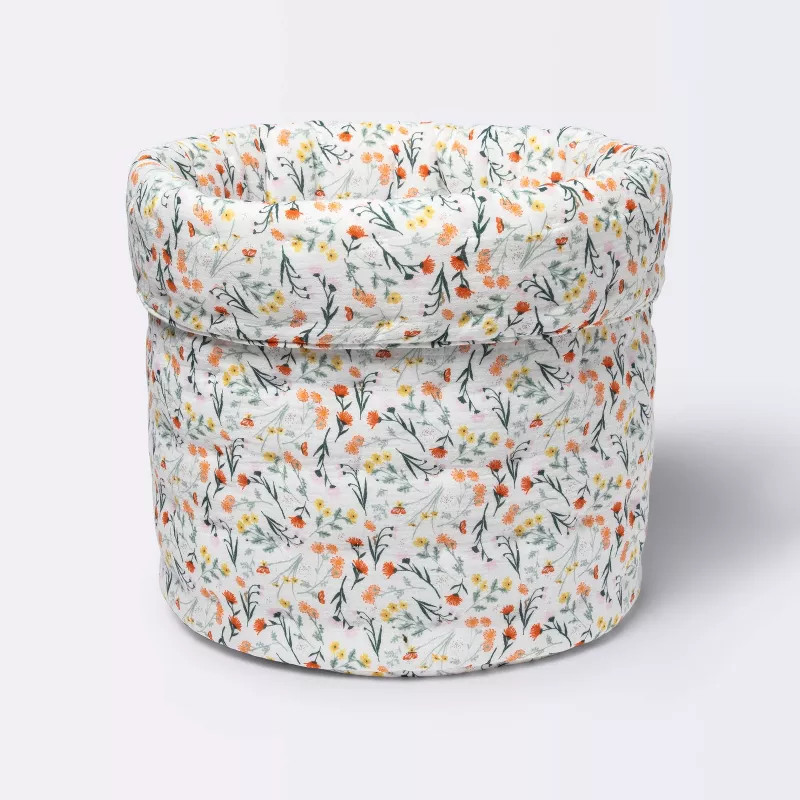 Quilted Gauze Large Round Storage Bin - Cloud Island™ Garden Floral | Target