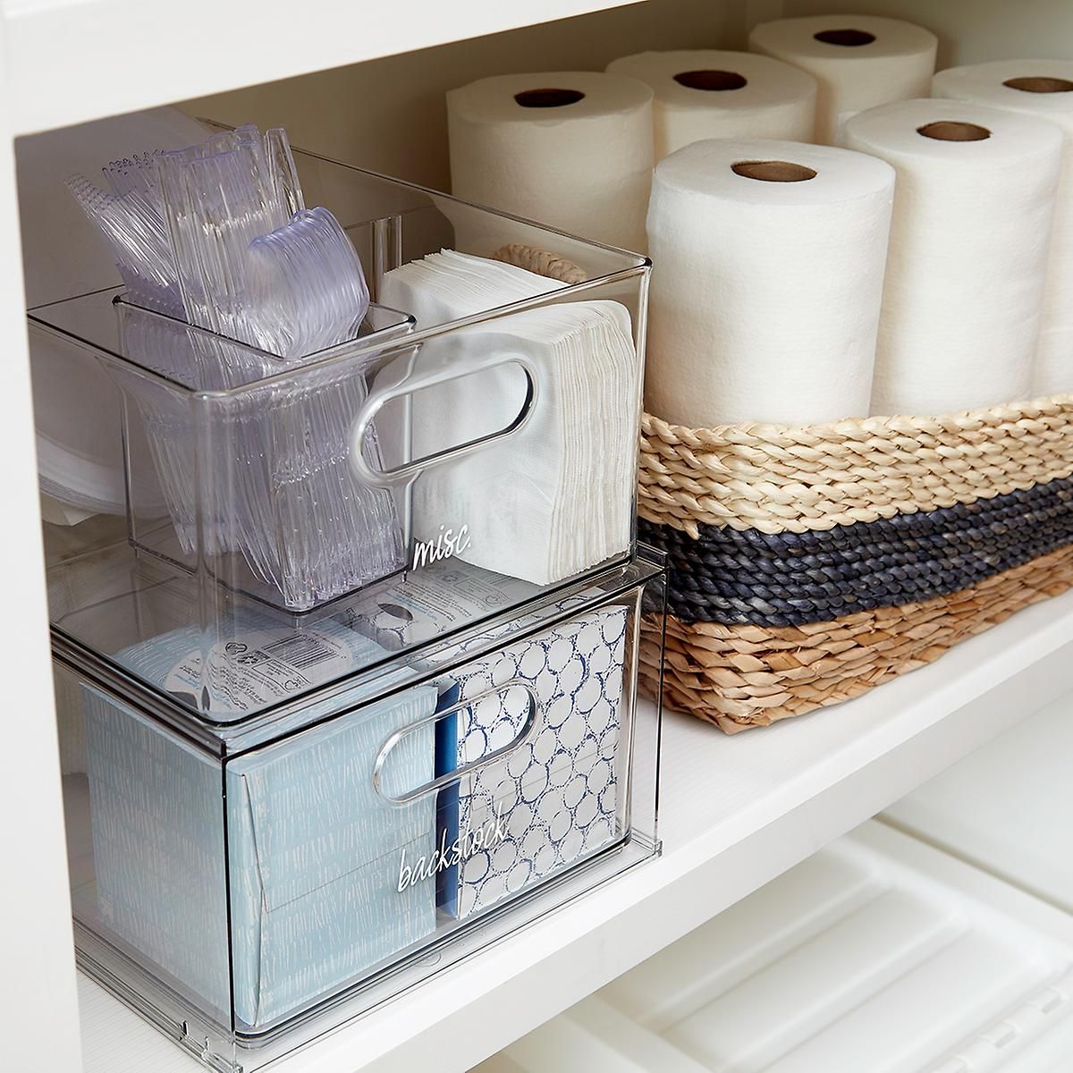 THE HOME EDIT T.H.E. Divided All-Purpose Bin Clear | The Container Store