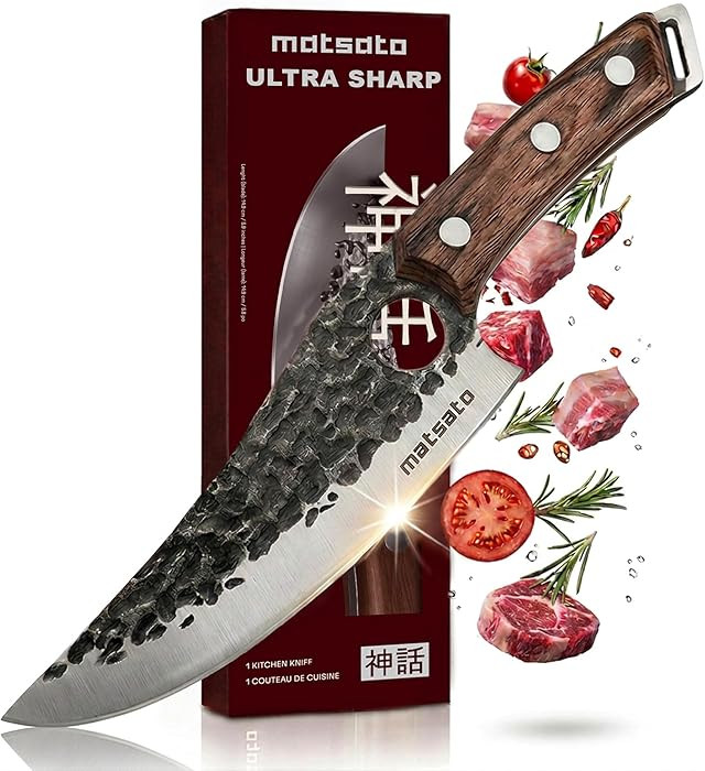 Matsato Chef Knife - Kitchen Knife for Cooking, Chopping. Japanese Steel Knife for Home, BBQ, Bal... | Amazon (US)