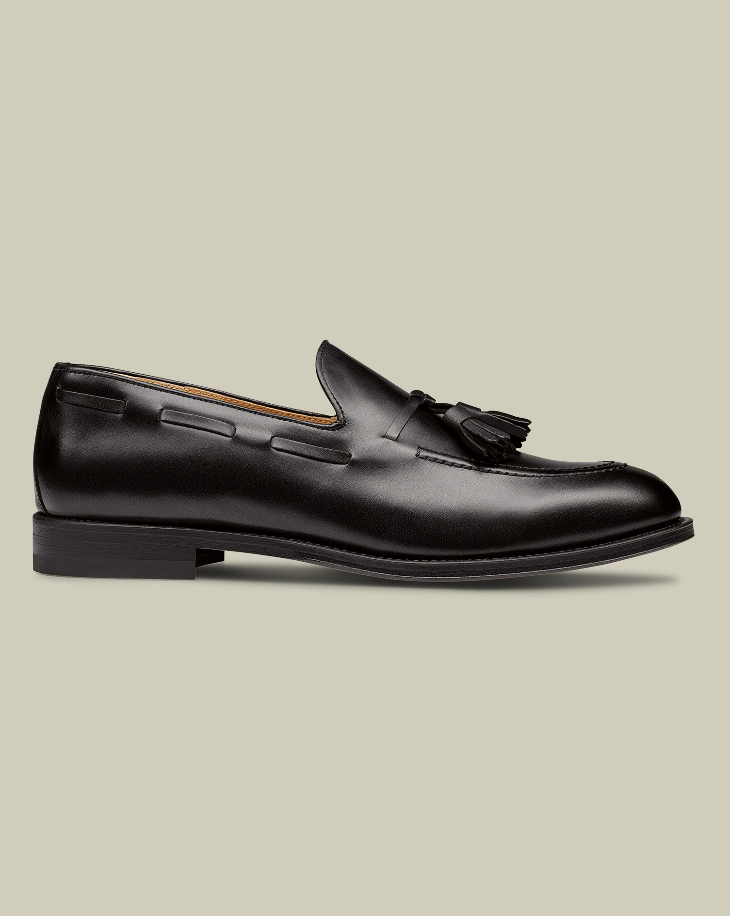 Leather Tassel Loafers - Black | Charles Tyrwhitt