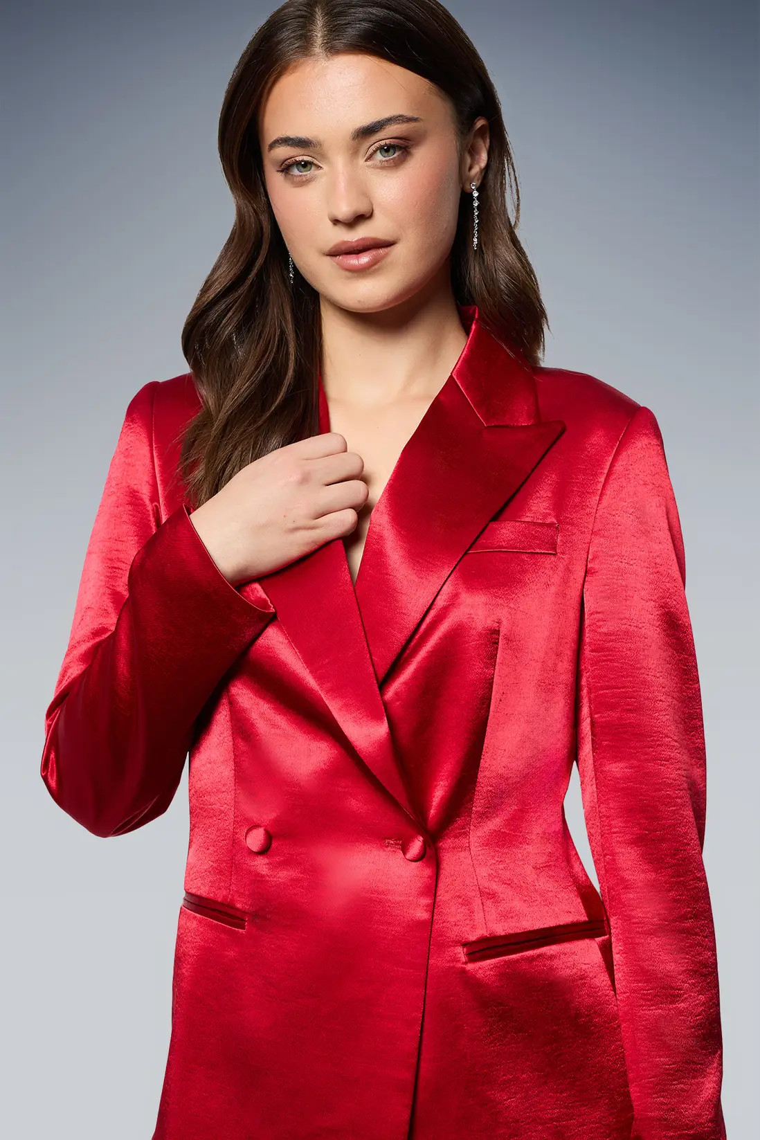 Satin Double Breasted Blazer | boohoo (US & Canada)
