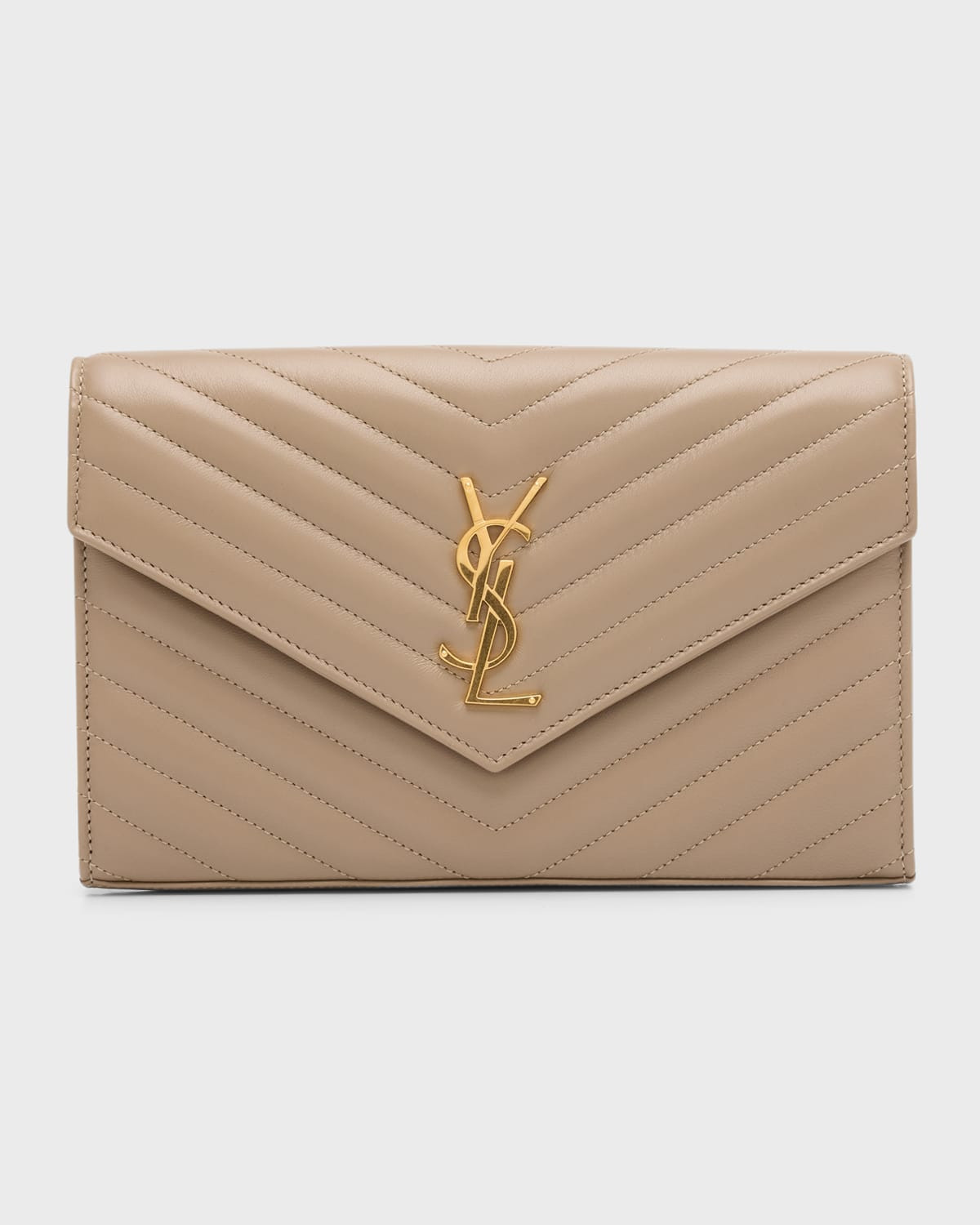 YSL Monogram Large Wallet on Chain in Smooth Leather | Neiman Marcus