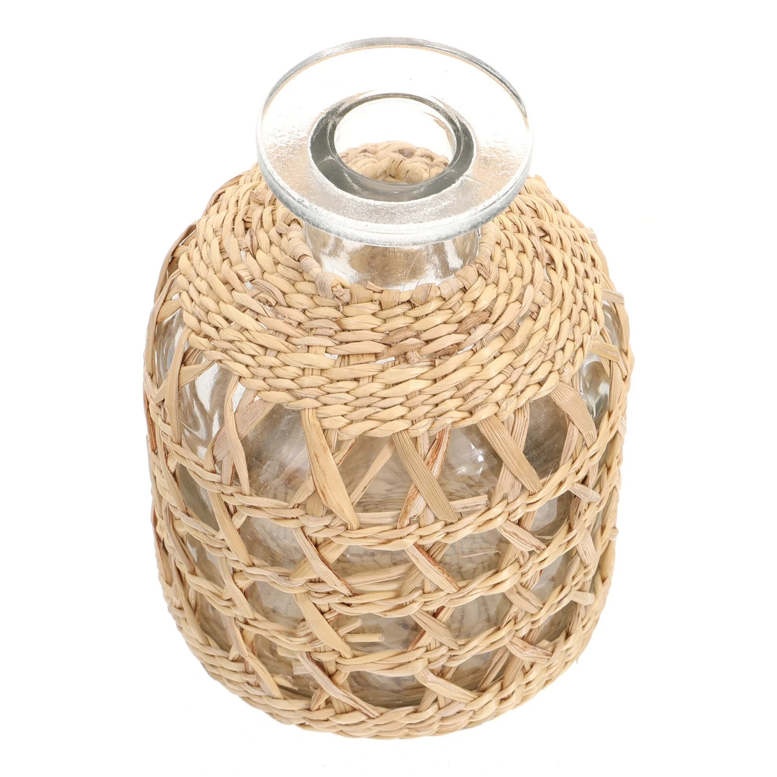 HOMEMAXS  Woven Glass Bottle Floral Container Flower Vase Light Brown | Walmart (US)