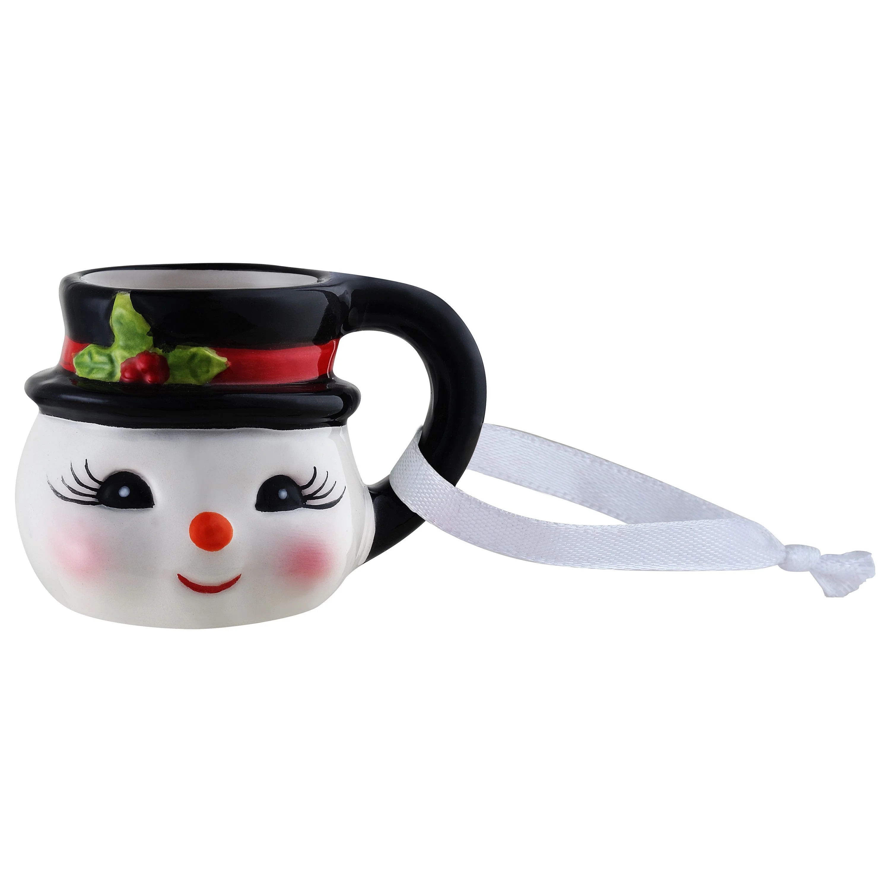 Mr. Christmas 1.5" Miniature Snowman Mug Hanging Ornament, White | Walmart (US)