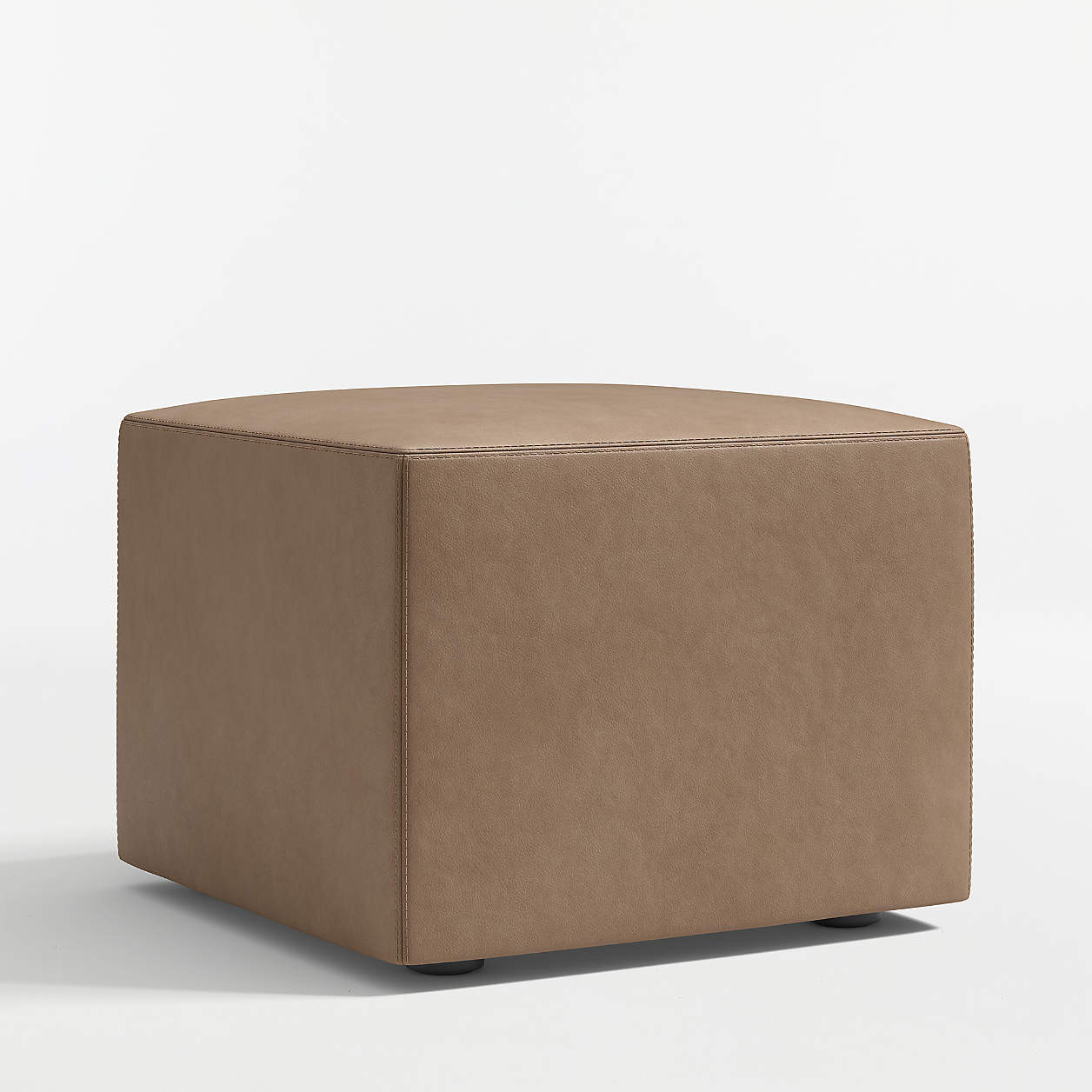 Highland 22" Square Leather Ottoman + Reviews | Crate & Barrel | Crate & Barrel