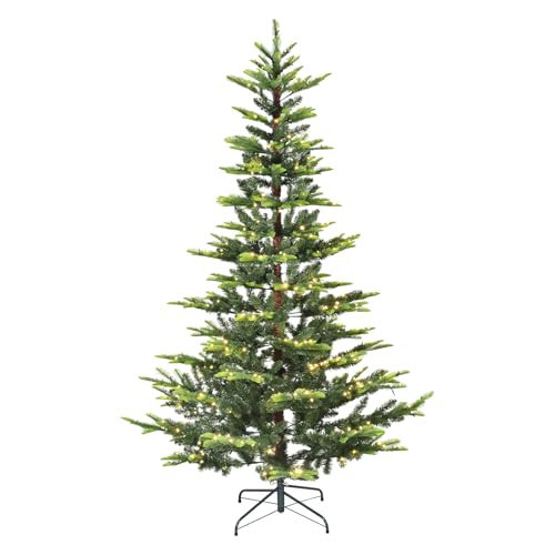 6ft Pre-lit Artificial Christmas Tree with 250 LED Lights, Aspen Fir Small Fake Christmas Tree with 694 PE&PVC Mixed Branch Tips, Foldable Stand, Easy Assembly | Amazon (US)
