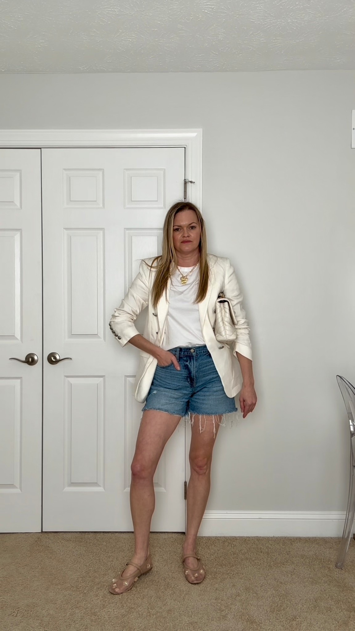 The easiest way to style a blazer for warm weather—shorts, tee, and flats. 

#LTKSeasonal #LTKootd #LTKOver40