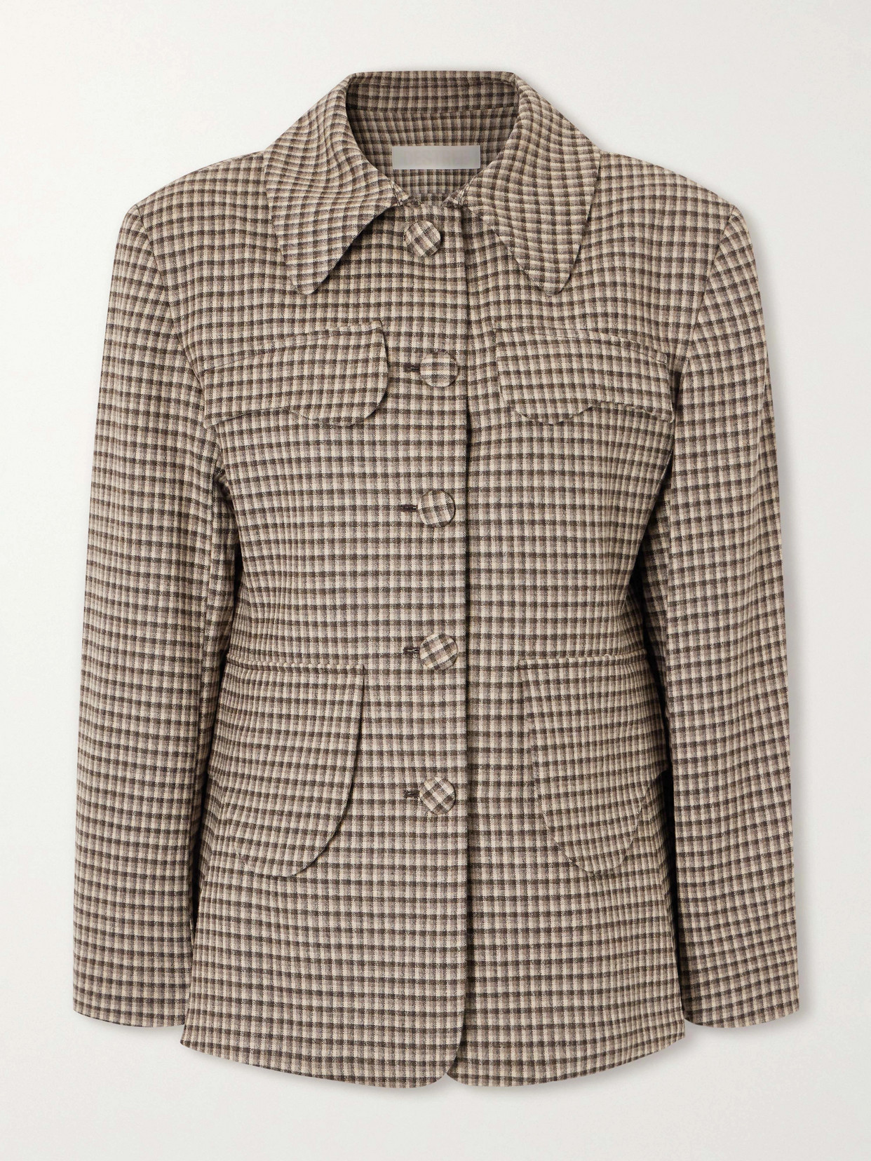 DESTREE - Tamara Plaid Wool-blend Blazer - Brown | NET-A-PORTER (US)