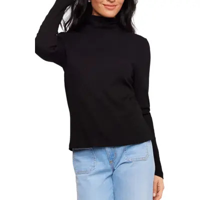 Karen Kane Ribbed Turtleneck Top in Black at Nordstrom, Size Small | Nordstrom