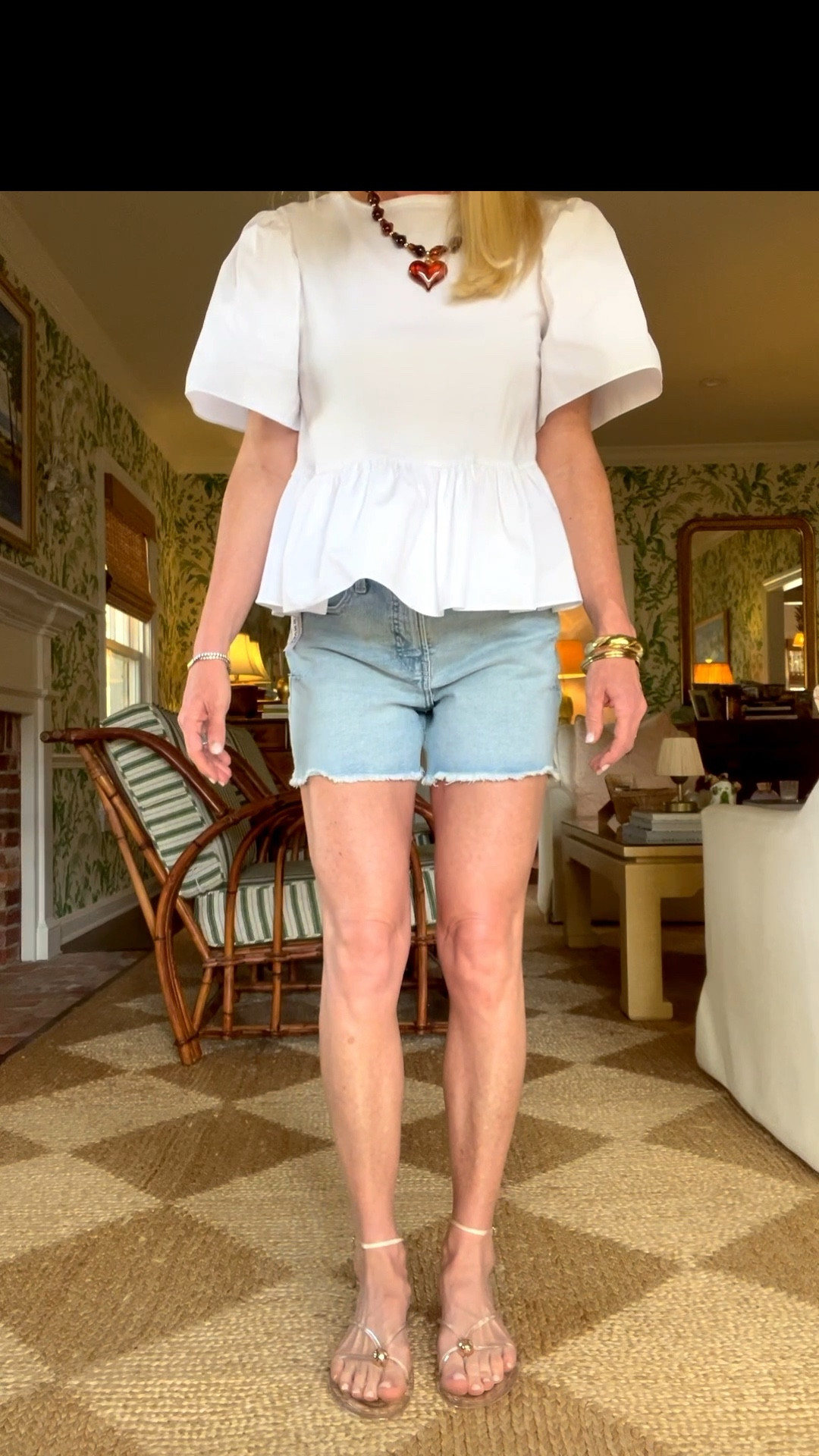 Best $24 jeans shorts and the $60 jelly sandal of all sandals!