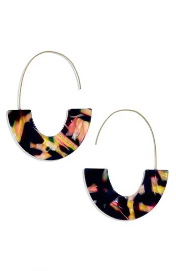 Women's Baublebar Faidra Thin Drop Acrylic Oval Hoop Earrings | Nordstrom