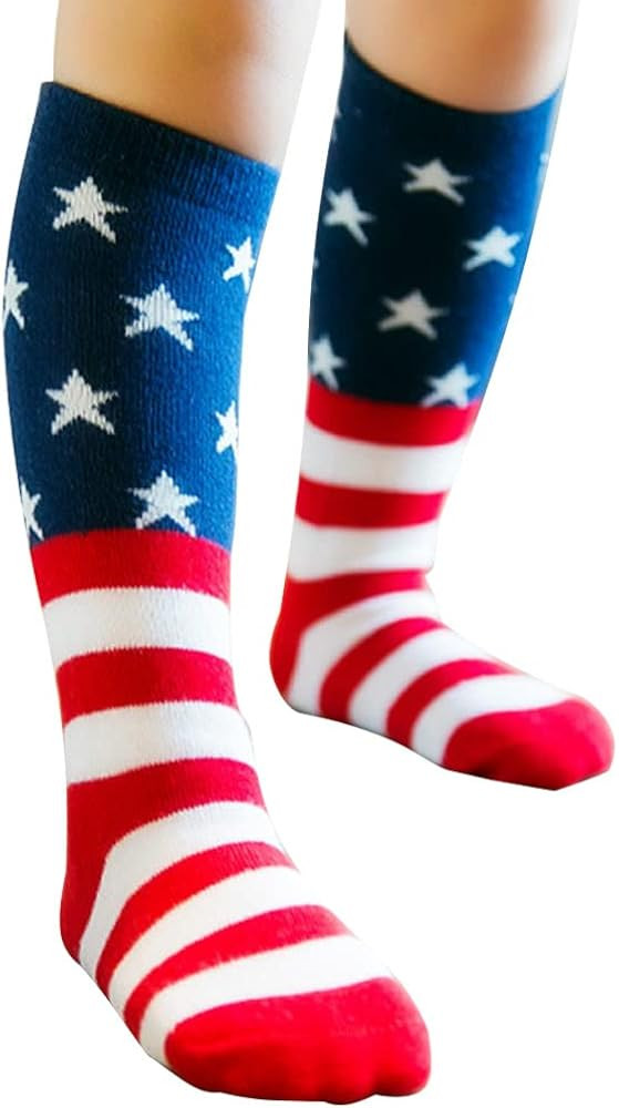 USA Flag Kids Socks Star Socks Knee High Sock for Boys Girls Baby Toddler Child | Amazon (US)