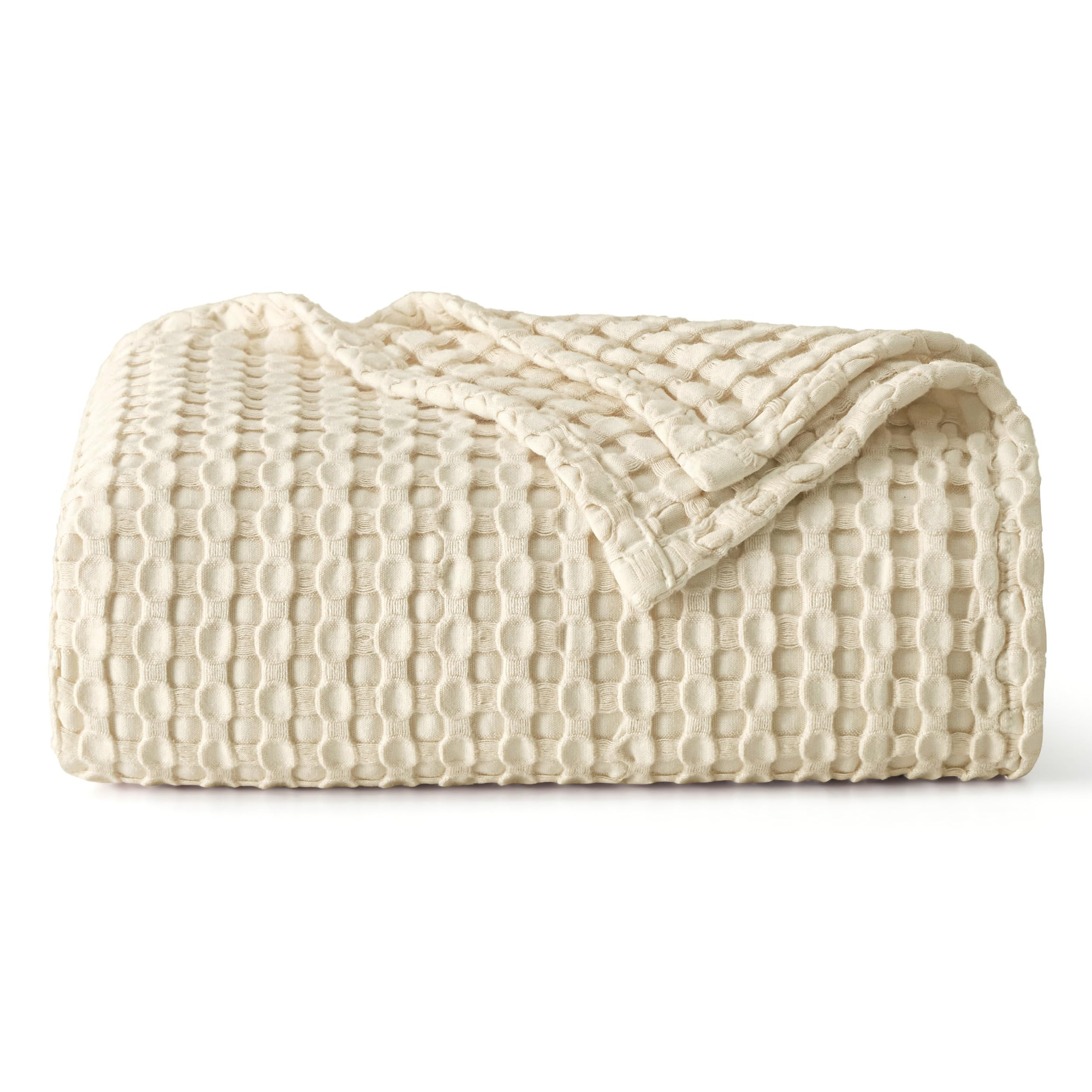 Bedsure Cooling Cotton Waffle Weave Blanket - Lightweight Breathable Blanket of Rayon Derived fro... | Amazon (US)