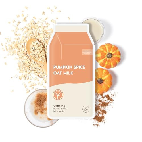 ESW Beauty Pumpkin Spice Oat Milk – Calming Plant-Based Milk Face Mask (6-Pack) – Pumpkin Extract for Dry, Sensitive Skin – Soothes, Reduces Oil & Fights Breakouts | Amazon (US)