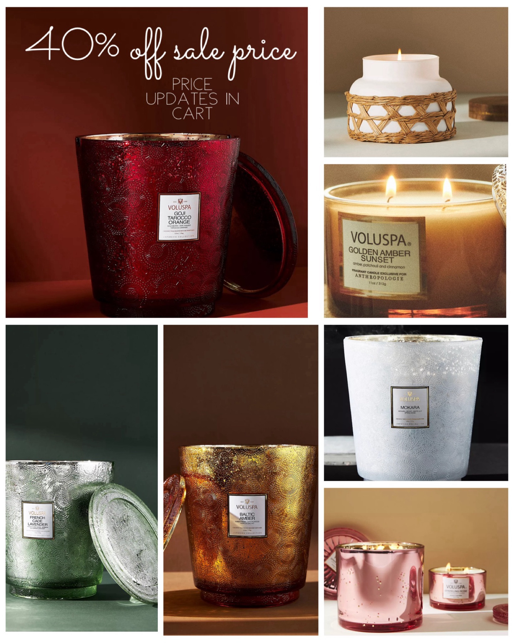 These prices are so good…Voluspa candles not only smell amazing but they also burn well and last a long time . 40% off sale price- updates in cart 

#LTKStyleTip #LTKSaleAlert #LTKHome