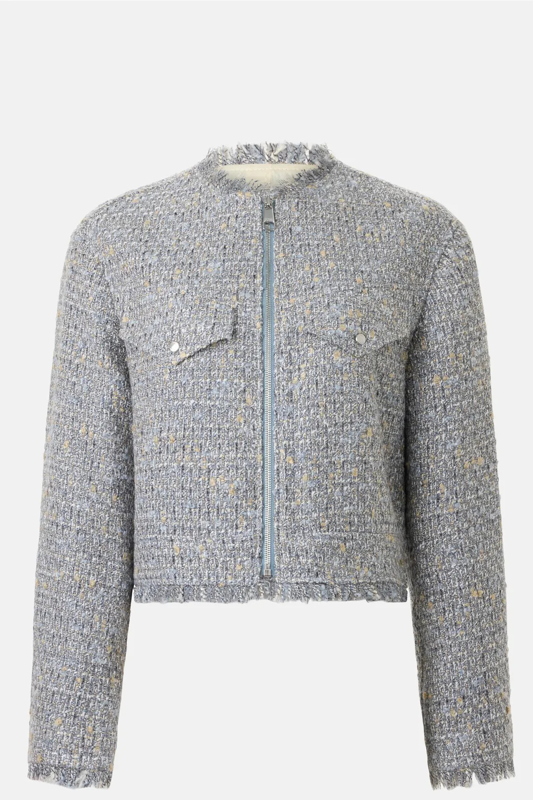 Collarless Tweed Cropped Jacket | Rent the Runway