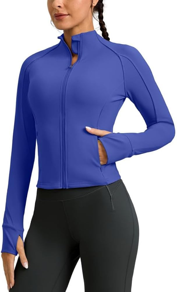 G Gradual Women's Cropped Workout Jacket Slim Fit Full Zip Athletic Running Gym Jackets for Women... | Amazon (US)