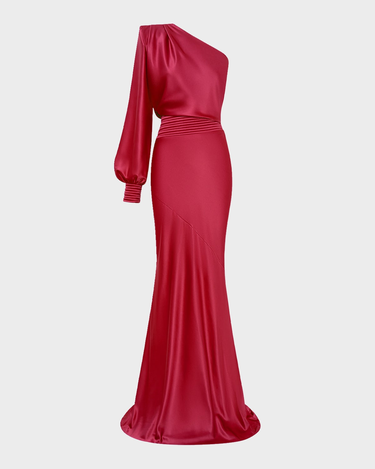 Don & apos;t Look Now Draped One-Shoulder Satin Gown | Neiman Marcus