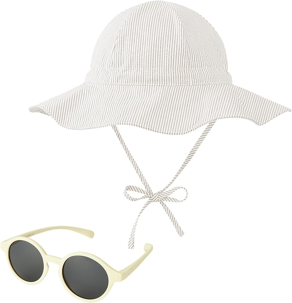 Century Star Baby Girl Sun Hat with Sunglasses Toddler Boy Beach Hats UPF 50+ Baby Bucket Hat Wid... | Amazon (US)