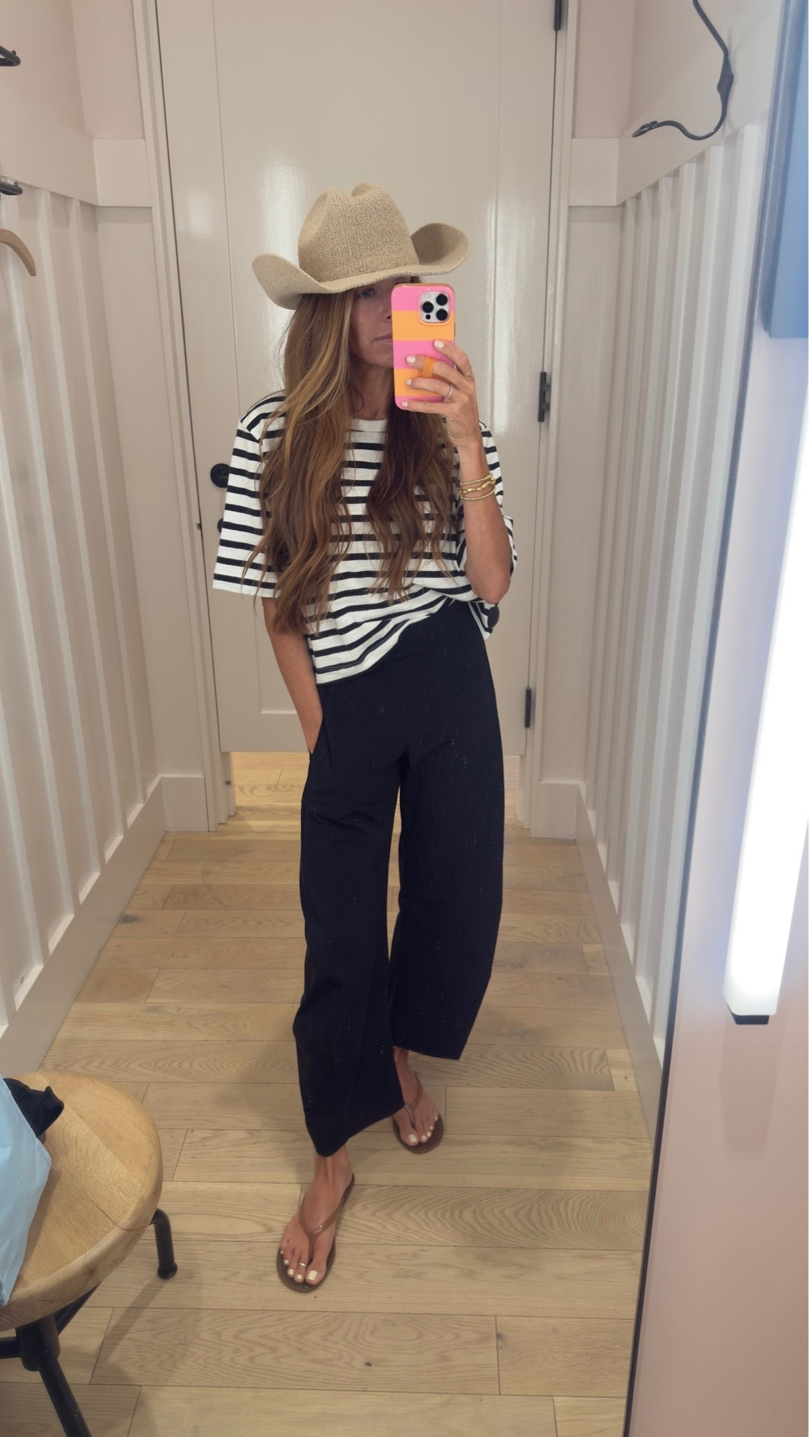 The perfect boxy tee for fall. Got the plain white and these stripes!