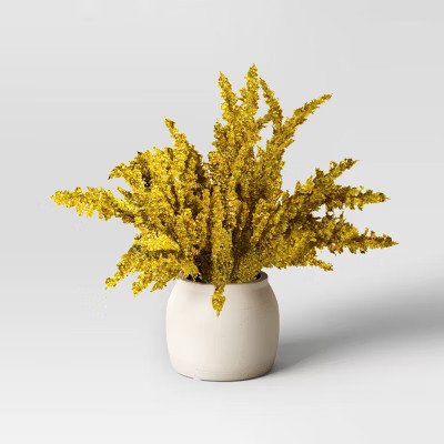 Small Goldenrod Potted Arrangement Fall Artificial Plant Yellow - Threshold™ | Target