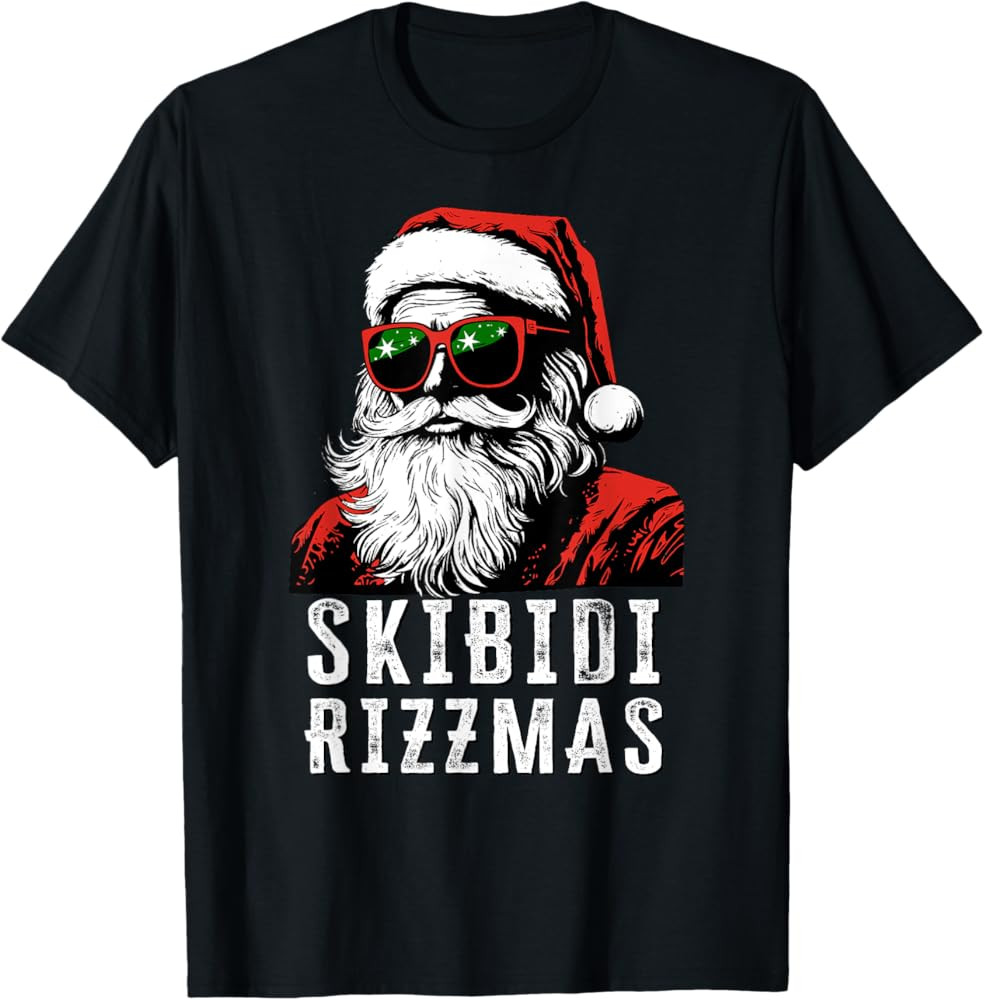 Skibidi Rizzmas Christmas Rizz Santa Claus Charisma Kid Cool T-Shirt | Amazon (US)
