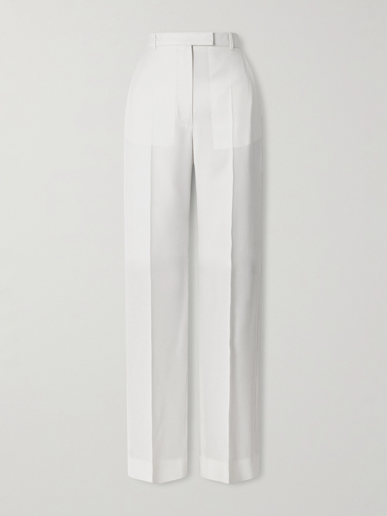 MCQUEEN - Grain De Poudre Wool Straight-leg Pants - White | NET-A-PORTER (US)