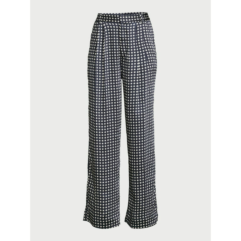 Free Assembly Women's High Rise Pleated Satin Trousers, 31” Inseam, Sizes 0-20 - Walmart.com | Walmart (US)