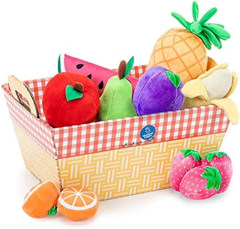Educational Insights Plush Fruit Basket 12-Piece Set, Pretend Play Food, Early-Learning Skills, A... | Amazon (US)