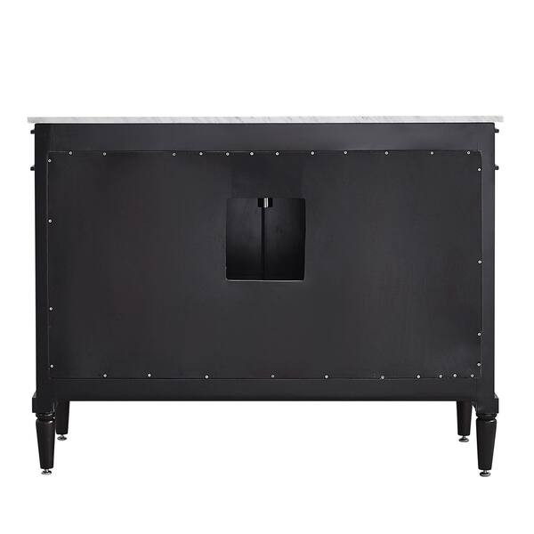 Vinnova Catania 48-inch Espresso Mirrorless Single Vanity with Carrara White Marble Top | Bed Bath & Beyond