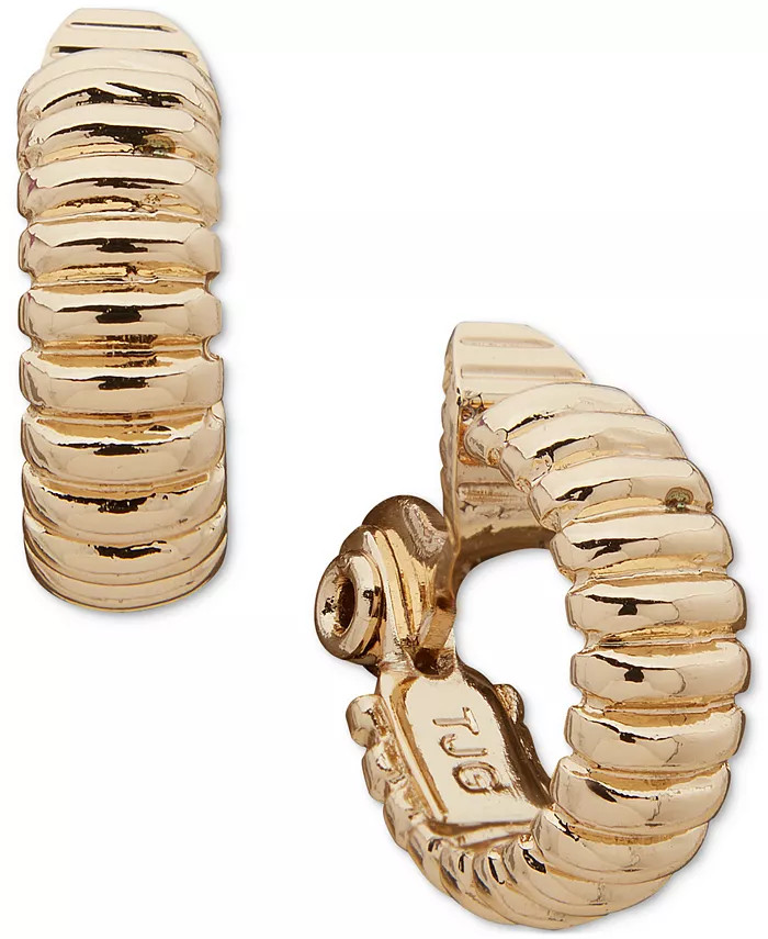Gold-Tone Omega Hoop Earrings, 0.72" | Macys (US)