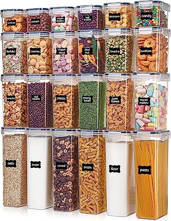 Airtight Food Storage Containers with Lids, Vtopmart 24 pcs Plastic Kitchen and Pantry Organizati... | Amazon (US)