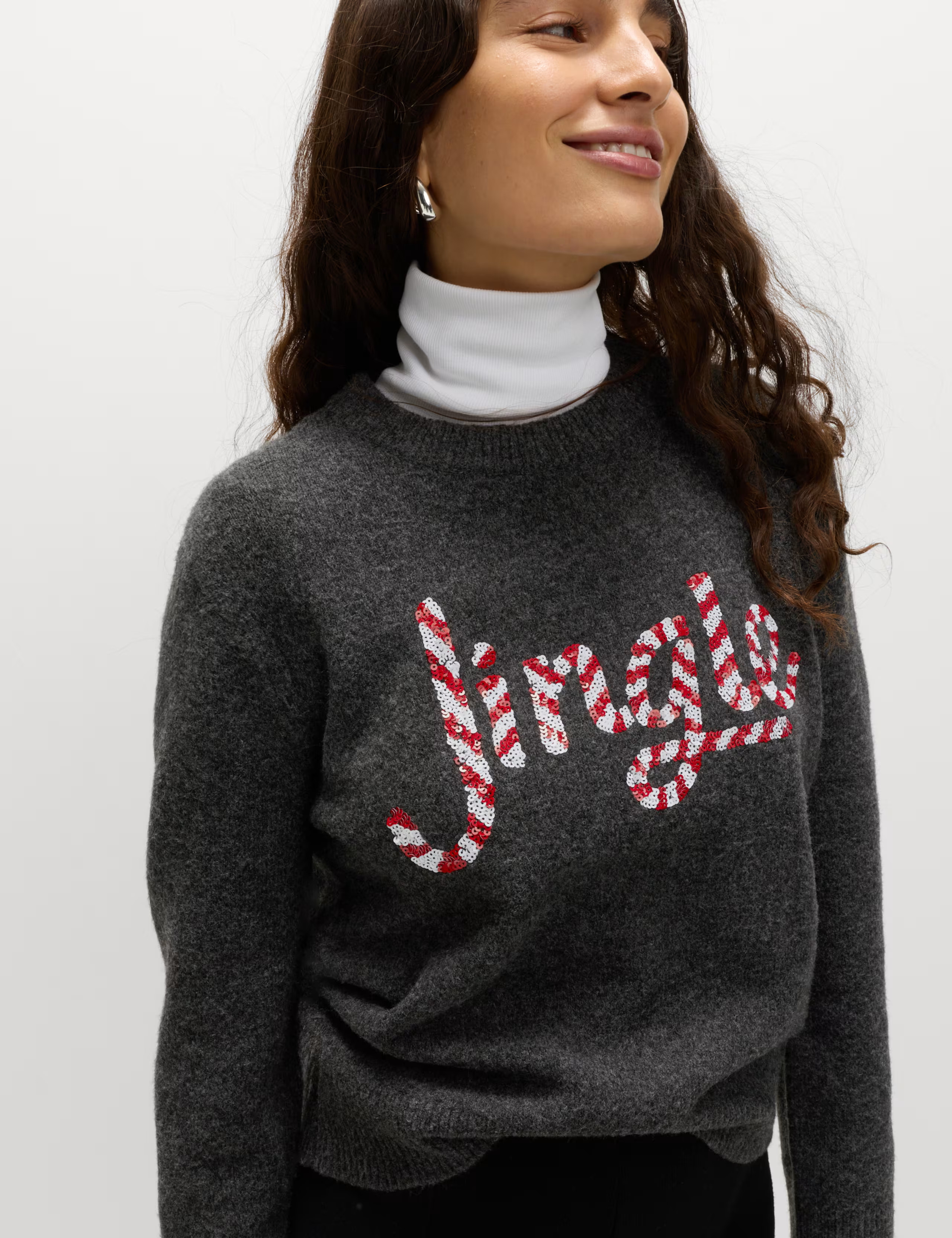 Embellished Slogan Crew Neck Jumper with Wool | Marks & Spencer (UK)