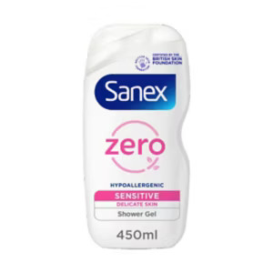 Sanex Zero% Gentle Moisture Shower Gel for Sensitive Skin 450ml | Boots.com