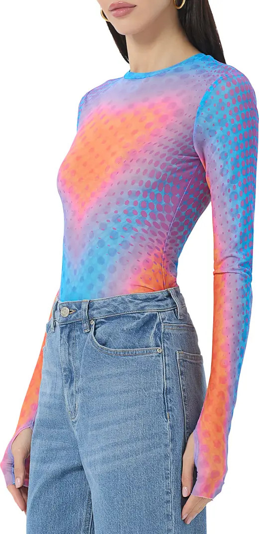 AFRM Kaylee Print Mesh Top | Nordstrom | Nordstrom
