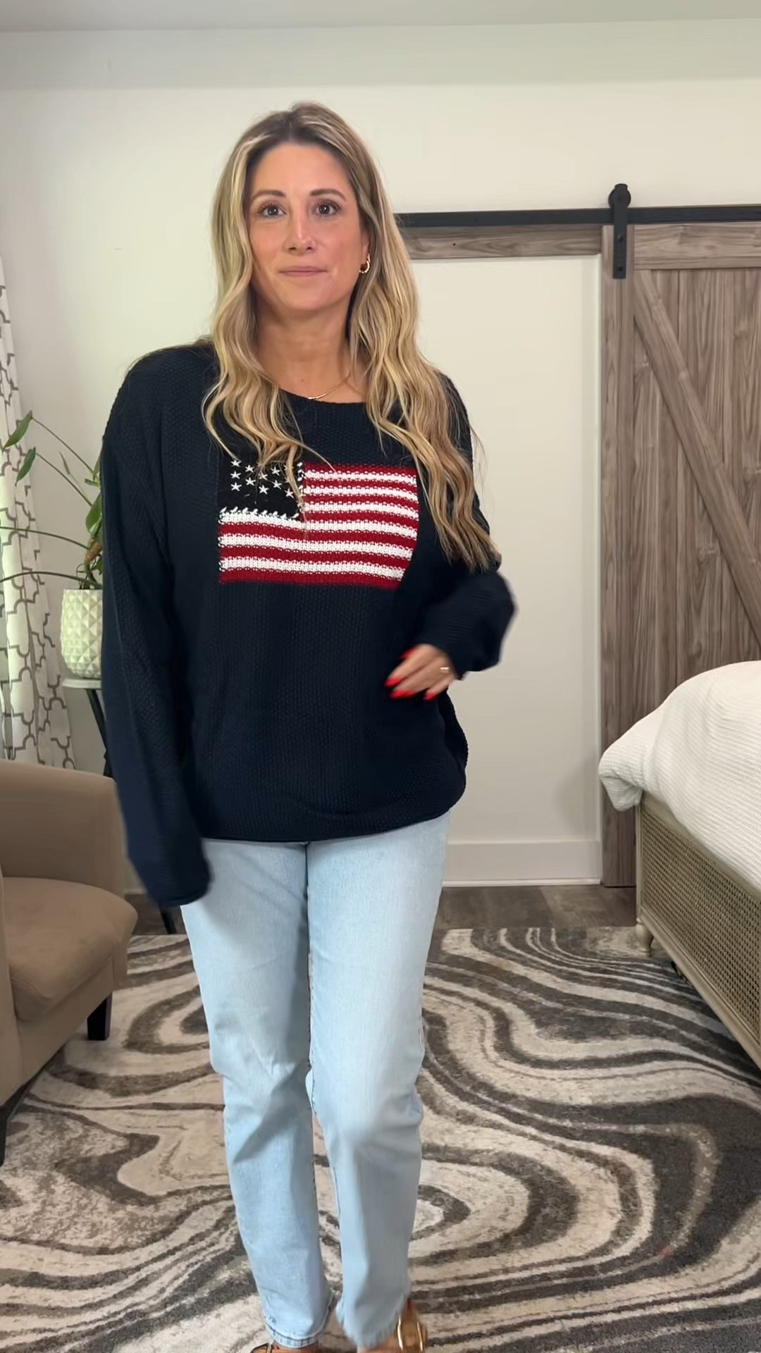 Get you a super lightweight sweater that's perfect to wear for the 4th of July celebration! It really gives you that casual, not-trying-so-hard vibe, but still gives you that hundred percent style and comfort for everyday.
#affordablefashion #amazonfinds #patrioticoutfit #cozyvibes

#LTKStyleTip #LTKSeasonal #LTKU