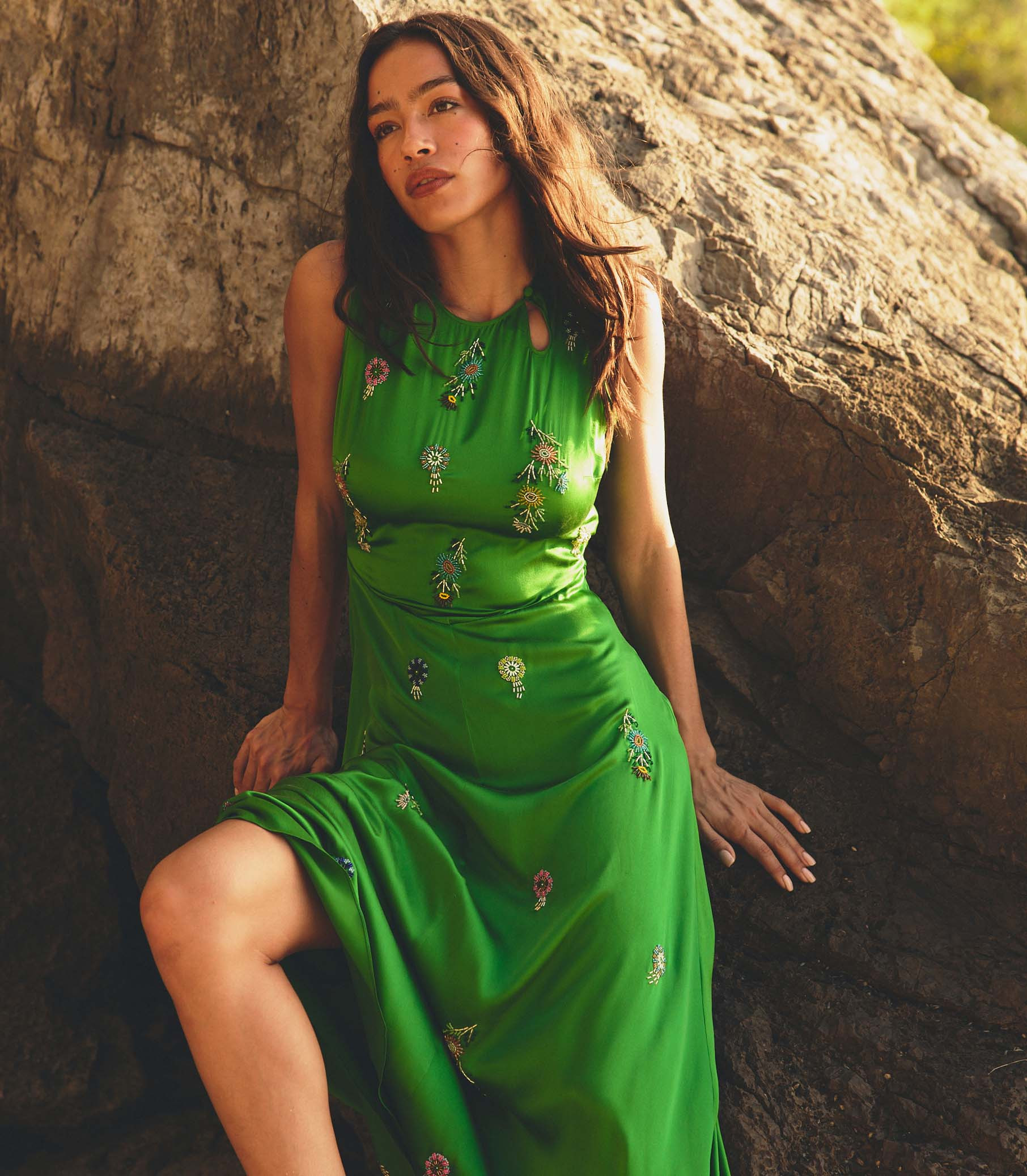 Amari Dress - Emerald | DÔEN | DOEN