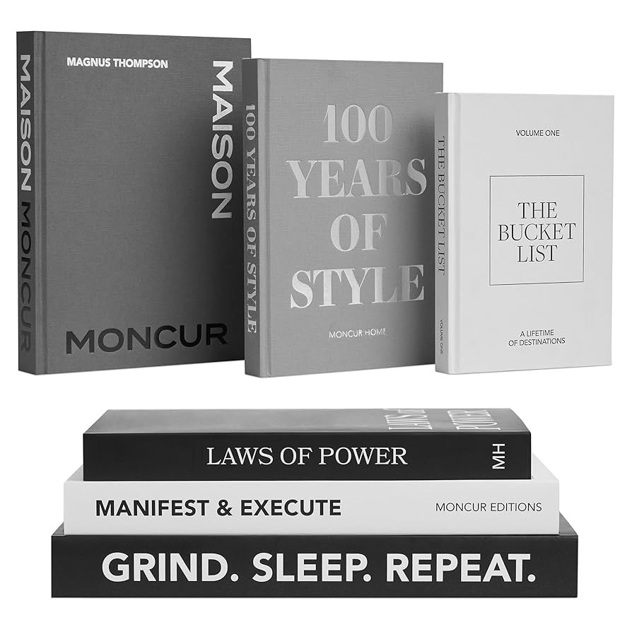 Decorative Books Set of 3 Black & White Coffee Table Decor Removable Covers Fake Books for Decora... | Amazon (US)