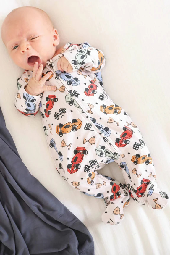 Pit Crew Zipper Footie | Caden Lane