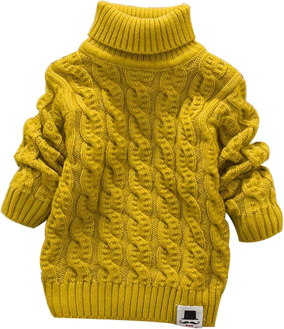 MODNTOGA Toddler Baby Boys Girls Knit Sweaters Cable Turtleneck High Collar Fall Winter Soft Warm Sw | Amazon (US)